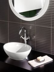 Ege Vitrifiye Lagina Tezgah Üstü Oval Lavabo (Gondol Lavabo)153-EGE-3538100110001010