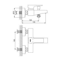 Newarc Aqua Banyo Bataryası Siyah-941511B