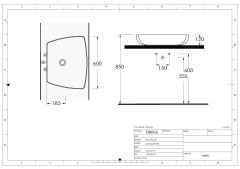 Ege Finikia 60 Cm Tezgahüstü Lavabo (Batarya Deliksiz)-69601