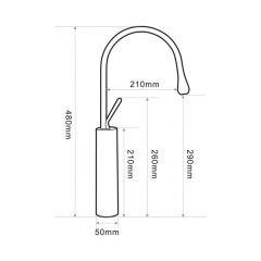 Eva Fontana Lavabo Bataryası Siyah Yüksek-153-EVA-F-815