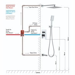 Newarc  Aqua Ankastre Banyo Batarya Seti – Siyah-153-NEWARC-941111SB