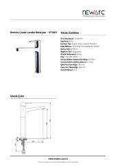 Newarc Domino Çanak Tipi Lavabo Bataryası-153-NEWARC-971001