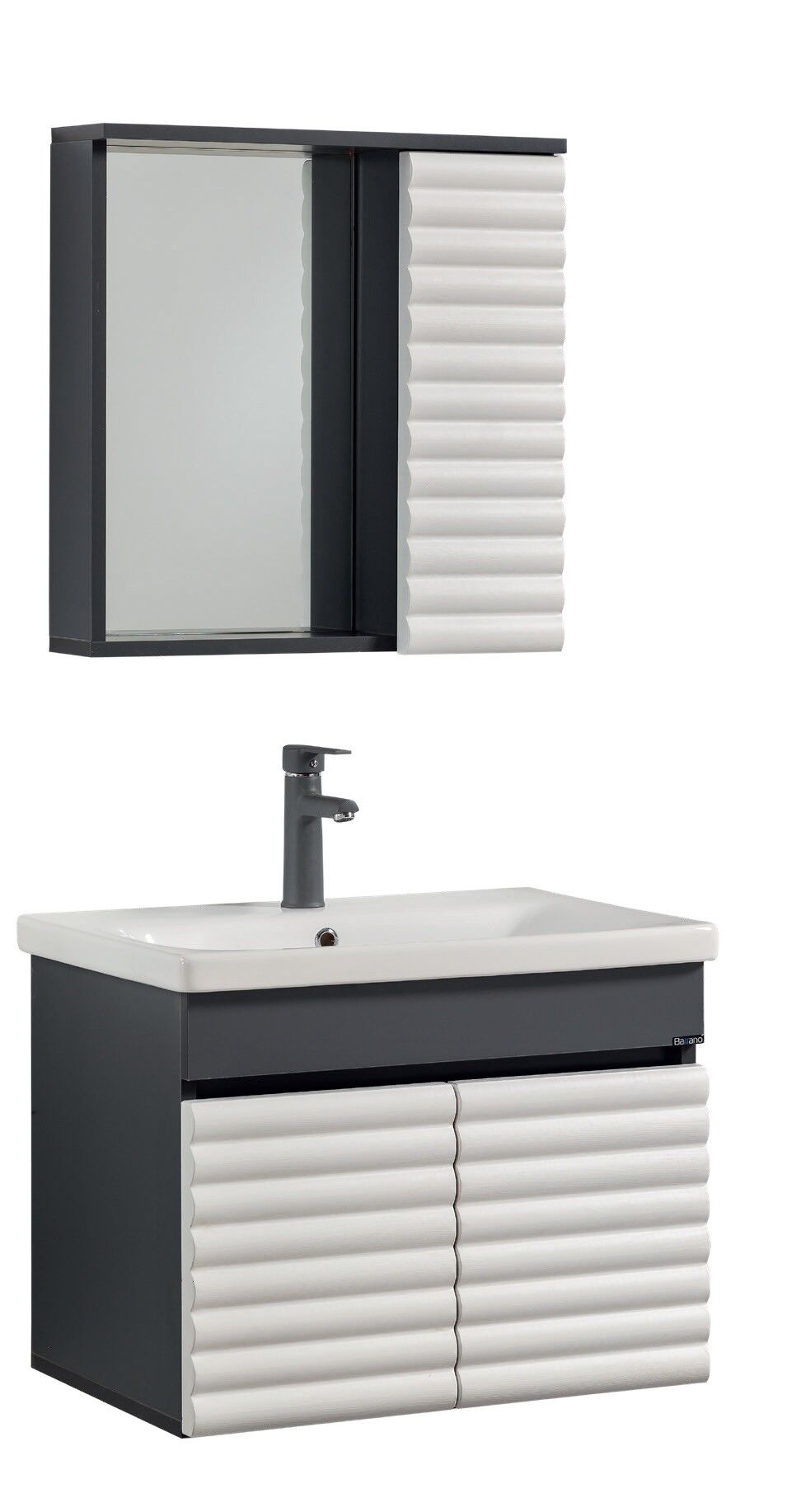 Renge Nevada 80 cm Antrasit Dolap Alt Üst Takım-153-RENGE NEVADA 81