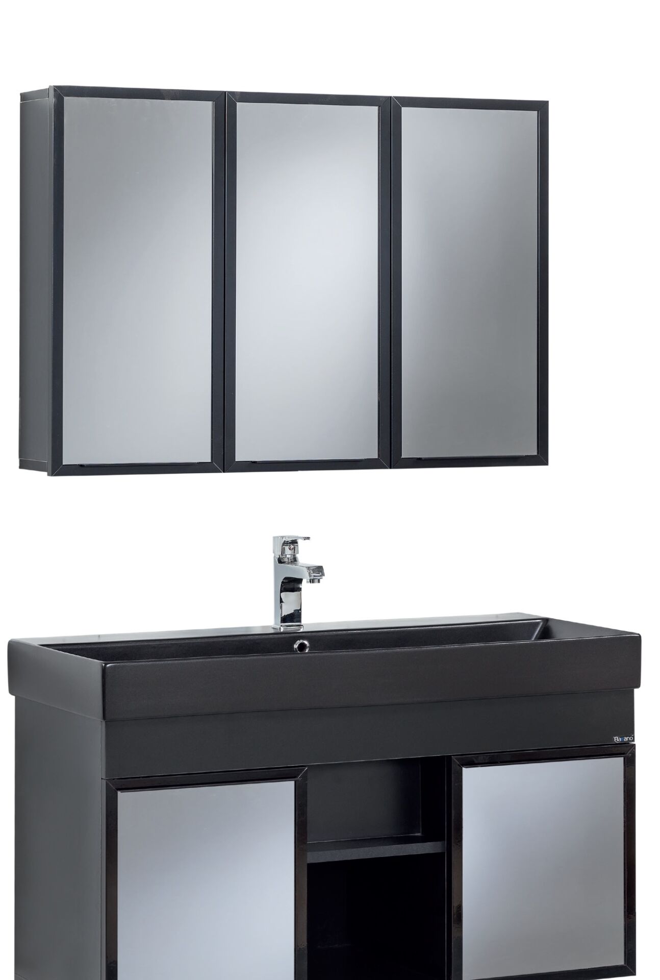 Renge Miror Siyah Banyo Dolabı 100 cm-153-RENGE-MİROR 100