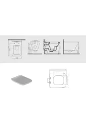 Dura Petra  Asma Klozet+Termoplast Kapak Beyaz Set 2-153-AKGÜN-9202-11941