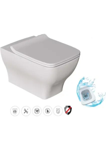 Dura Petra  Asma Klozet+Termoplast Kapak Beyaz Set 2-153-AKGÜN-9202-11941