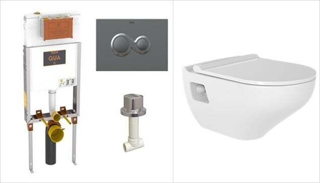 Bien Innova Pro-T Göm.Rez. +  Neta Asma Klozet 52 Cm No-Rım Açık Montaj Buz beyaz Seti