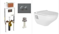 Bien Innova Pro-T Göm.Rez. +  Neta Asma Klozet 52 Cm No-Rım Açık Montaj Buz beyaz Seti